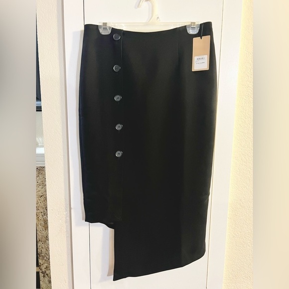 Halogen Asymmetrical Hem Button Down Front
High Waisted Midi Length Skirt - Picture 2 of 6